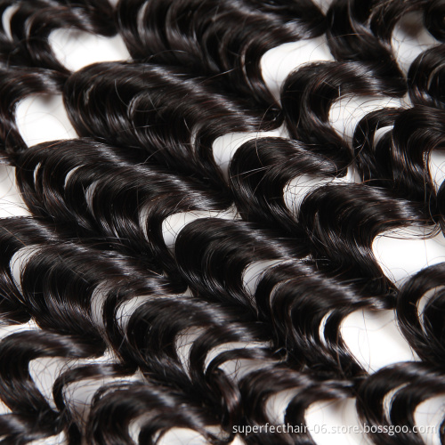 Hand Made Knot Invisible Human Hair Piece 100 Percent Indian Virgin Hair Material Deep Wave  Lace Frontal